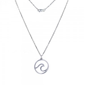Серебряное колье Wave