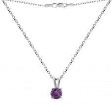 Серебряное колье с аметистом 119-62