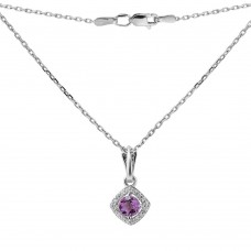Серебряное колье с аметистом 128-6210
