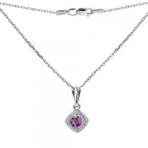Серебряное колье с аметистом 128-6210