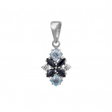 Серебряный кулон с аквамарином 150-363110