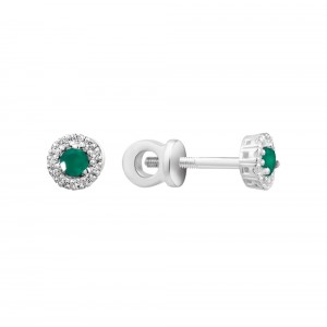 Серебряные серьги с зеленим агатом 131-7310