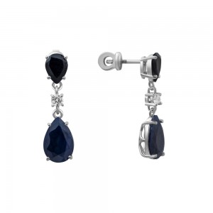 Серебряные серьги с сапфиром 111-316810