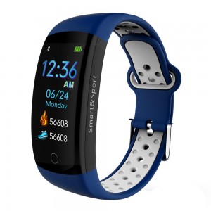 Фитнес браслет Smart Band MX Q6S 3D дисплей Тонометр (Сине-белый)