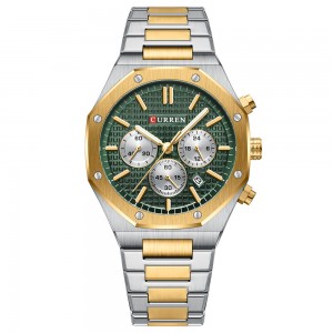 Curren 8440 Silver-Gold-Green