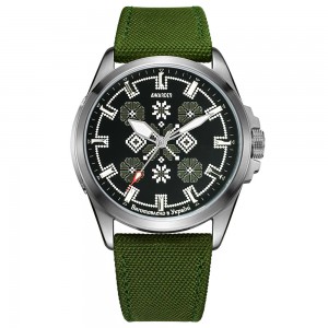 Awarder Embroidery Silver-Army Green Green Battery 10ATM