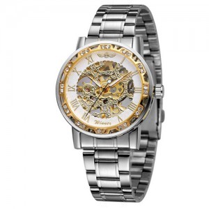 Winner 8012 Diamonds Automatic Silver-Gold-White