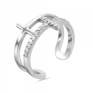 Серебряное кольцо с бриллиантом B040-10