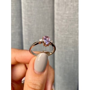 Срібна каблучка з рожевим аметистом 059-6310