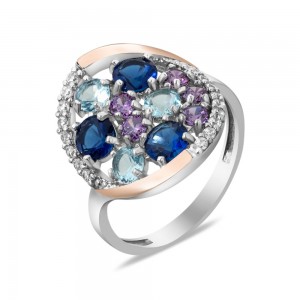 Серебряное кольцо с фианитом Aprel-31396110