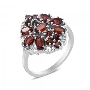Серебряное кольцо с гранатом 200-41