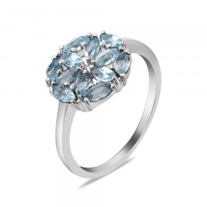Серебряное кольцо со скай топазом 148-3910