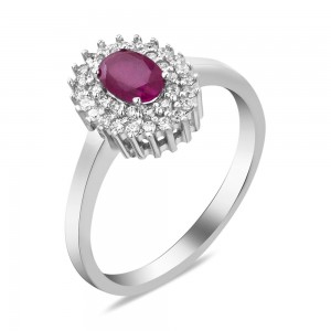 Серебряное кольцо с рубином 086-4410